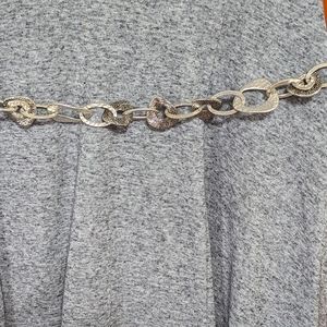 Chico's Vintage Silver Tone Chunky Mixed Link Rhinestone Accent Belt